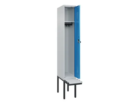 locker met bank,HxBxD 2120x300x815mm,1vak,vak B 300mm,draaigrendel