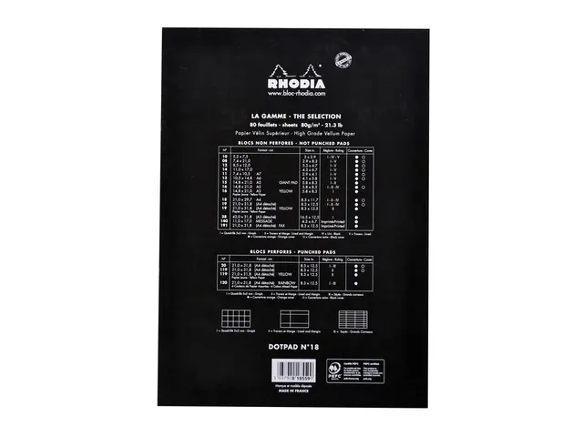Schrijfblok Rhodia A4 dots 80 vel 80gr zwart