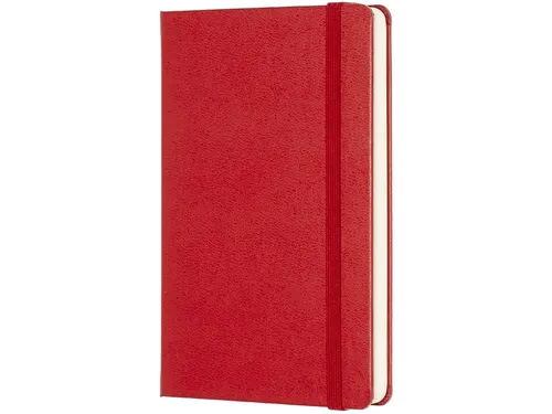 Notitieboek Moleskine pocket 90x140mm blanco hard cover scarlet red