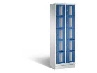 Lockerkast 1800x610x500mm 2x5 vakken Cilinderslot, Sokkel, RAL5010 - 2