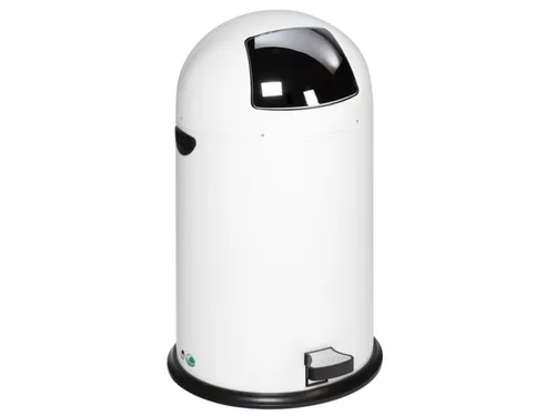 Push & Kick Afvalbak Staalplaat 40 Liter 730x415mm Met Pedaal Wit