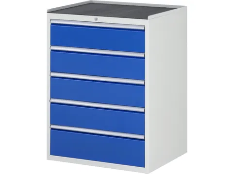 ladekast 1035x770x650mm 5laden cilinderslot RAL7035 RAL5010 metaal