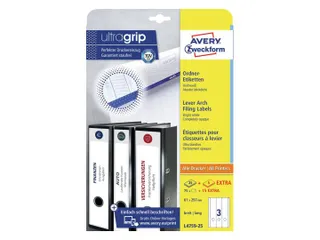 Rugetiket Avery Zweckform Breed/lang 297x61mm Wit L4759 90 stuks - 4