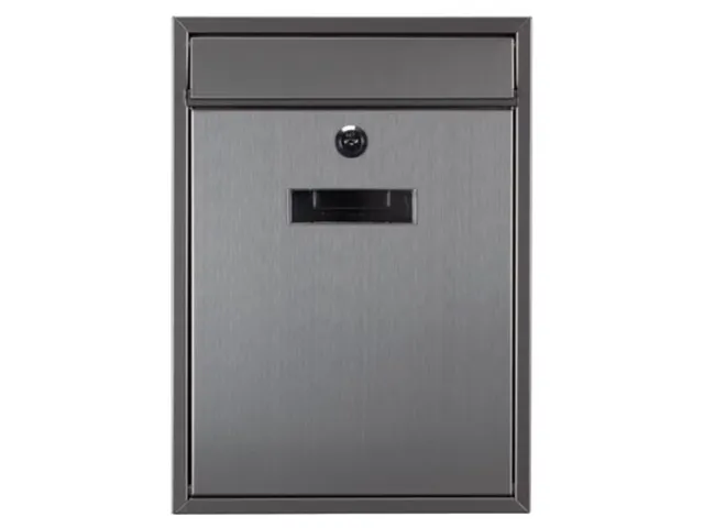 Brievenbus Ibiza Inox Grijs met naamplaatje incl. 2 sleutels 36x26x8cm