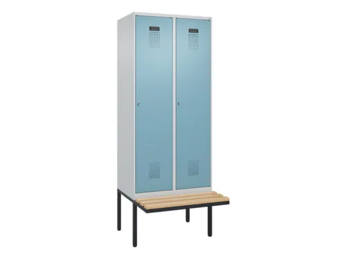 locker met bank,voor scheiding van kleding,HxBxD 2120x800x815mm,2vak