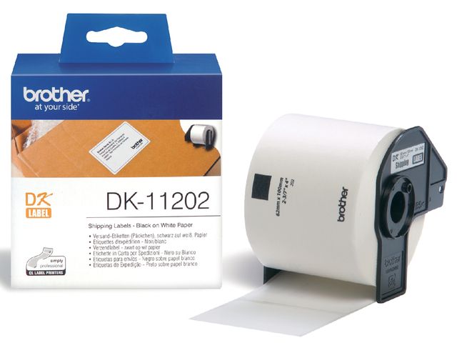 Etiket Brother DK-11202 62x100mm verzendlabel 300stuks | LabelprinterOnline.be