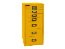 kantoor-ladekast HxBxD 590x279x380mm 8 laden romp + front geel staal