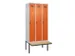 locker met bank,voor scheiding van kleding,HxBxD 2120x900x815mm,3vak