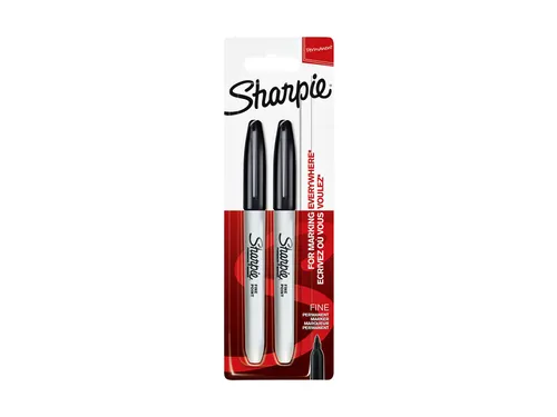 Viltstift Sharpie Fijne punt rond 0.9mm Blister à 2 stuks Zwart