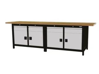 werkbank,HxBxD 860x2800x750mm,onderstel RAL9005,fronten RAL7035 - 2