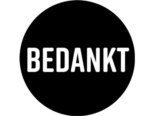 KP Sticker rond 40mm "BEDANKT" zwart/wit 250 stuks