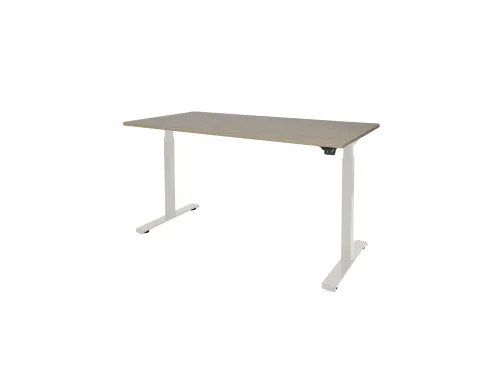 Dextro Basic Zit-sta Bureau Elektrisch 160x80 Robson Eiken 25mm Wit