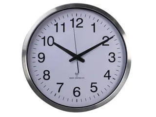 Aluminium Wandklok Ø50cm Radio controlled cijferaanduiding Zilver - 1