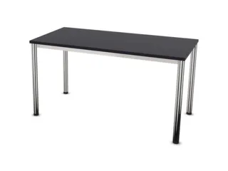Vergadertafel Hxbxd 74x140x70cm 4-poots Verchroomd Cc-zwart - 1
