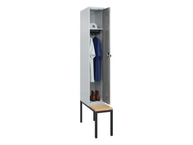 locker met bank,HxBxD 2120x300x815mm,1vak,vak B 300mm,draaigrendel
