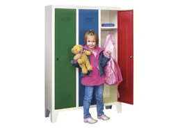 lockerkast v. kinderen,HxBxD 1300x780x300mm,3vak,RAL7035,front RAL5012