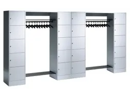locker met kapstok,HxBxD 1950x3720x480mm,romp RAL7035,front RAL7035