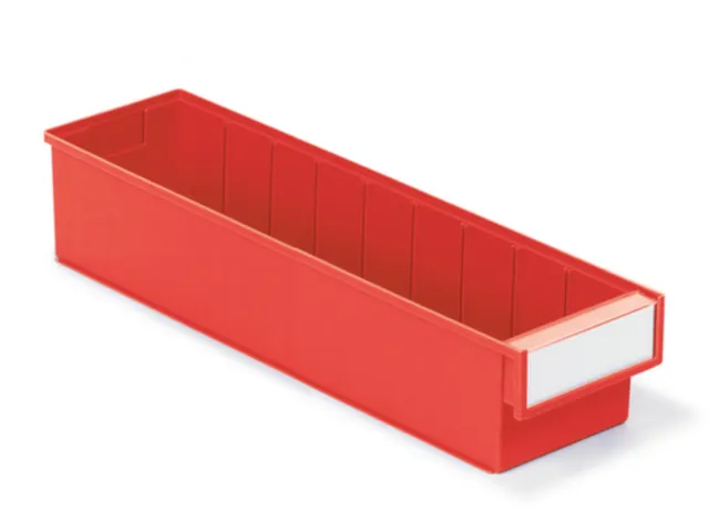 stellingbak,HxBxD 100x132x500mm,PP,rood