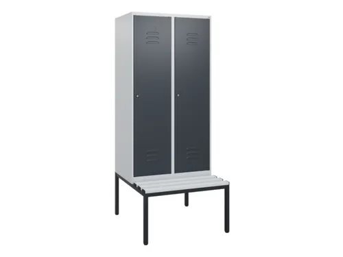 locker met bank,HxBxD 1950x800x815mm,2vak,vak B 400mm,cil.-slot