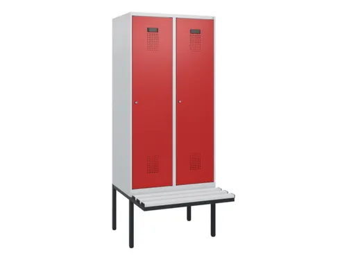 locker met bank,HxBxD 1950x800x815mm,2vak,vak B 400mm,cilinderslot