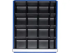 lade-indelingsset,16vakken,v. front H 60-90mm,H 40mm