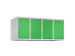 opzetkast,v. locker,4vak.,vak B 300mm,HxBxD 500x1200x500mm