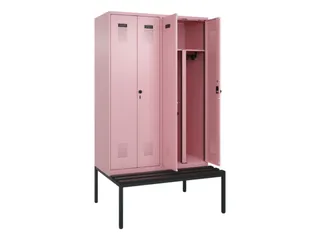 PBM-locker met bank,HxBxD 2120x1200x815mm,4vak,vak B 300mm - 1