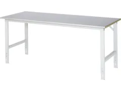 werkbank,HxBxD 760-1080x2000x800mm,houtblad,m. zinklaag