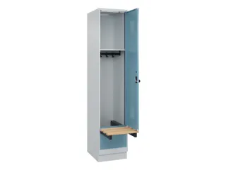 locker met bank,HxBxD 1950x400x815mm,1vak,vak B 400mm,draaigrendel - 1