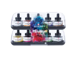 Inkt Talens Ecoline met pipet additional set à 10 assorti kleuren - 3