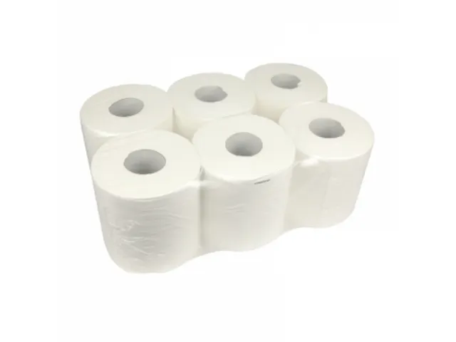 Poetspapier Centerfeed Midi 1-Laags Wit Recycled Met Koker 6 Rol