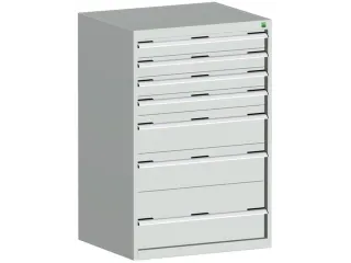 ladekast HxBxD 1200x800x750mm 7laden romp RAL7035 front RAL7035 - 1