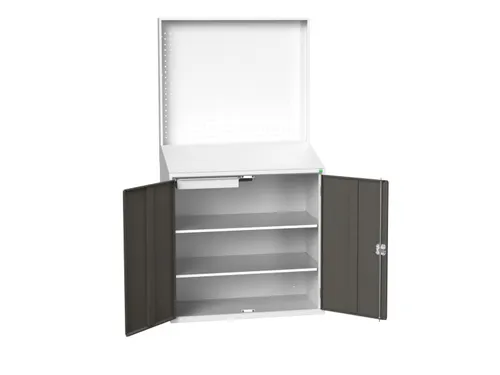 lessenaarkast achterwand 2000x1050x550mm 2 legbord/1lade RAL5010