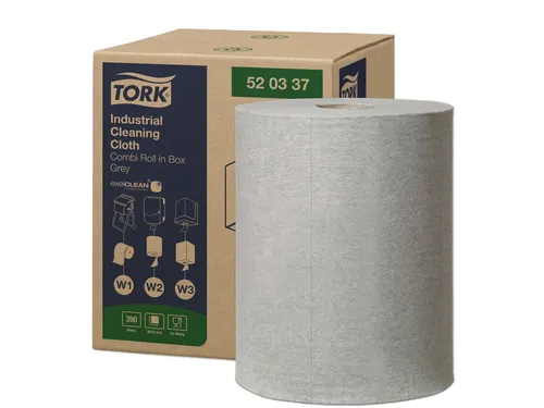 Reinigingsdoek Tork Industrial W1/2/3 nonwoven 390vel grijs 520337