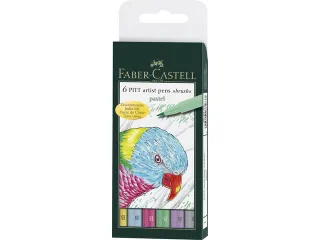 tekenstift Pitt Artist Pen Brush etui a 6 stuks pastel - 1