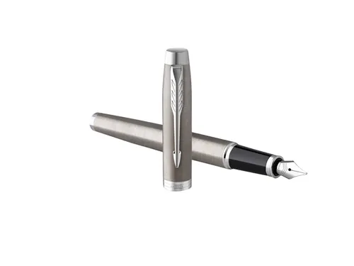 Parker IM Vulpen Stainless Steel CT Finish Medium Blauwe inkt