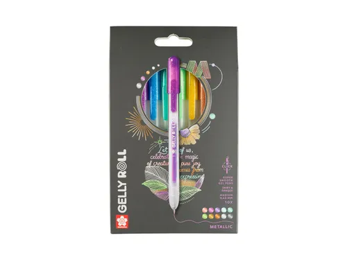Gelschrijver Sakura Gelly Roll Metallic 08 klikfunctie assorti 10st