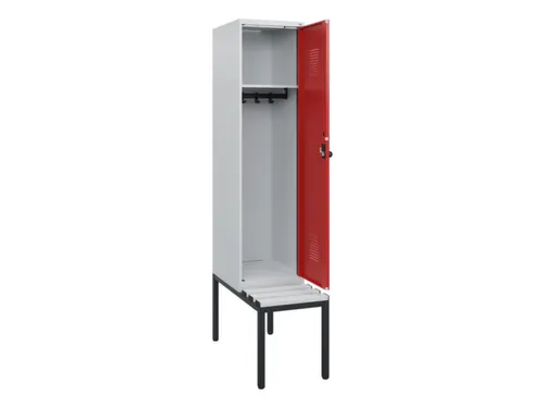 locker met bank,HxBxD 1950x400x815mm,1vak,vak B 400mm,draaigrendel