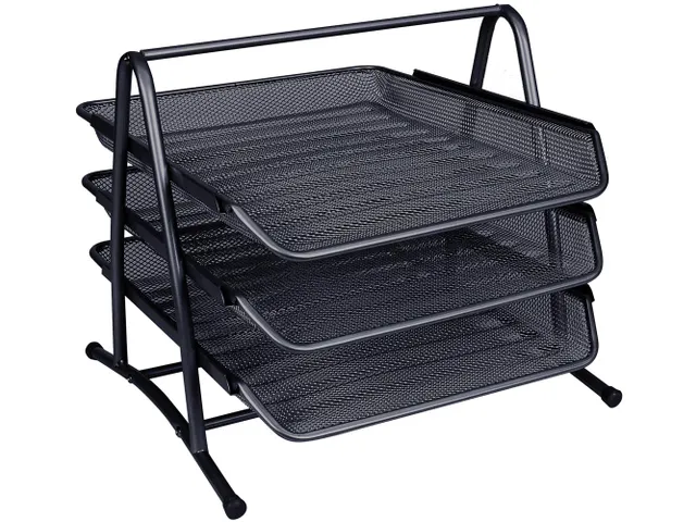 3 Brievenbakjes Mesh Metaal A4 Zwart