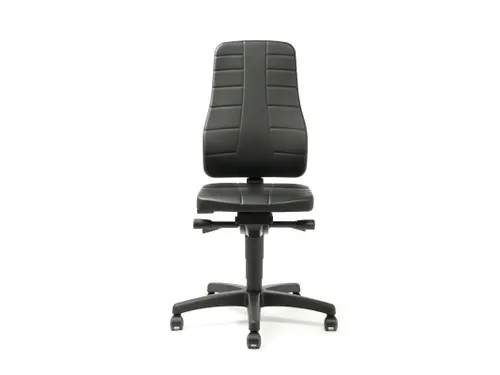 Werkstoel Ergoplus 40 Kunstleer Zwart 450-600mmx460x410-470mm Wielen