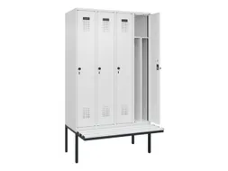 locker met bank,voor scheiding van kleding,HxBxD 2120x1200x815mm,4vak
