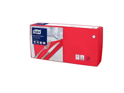 Tork 477861 Soft Lunchservet Advanced Rood 33x33cm