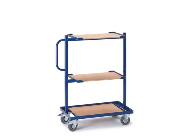 bijzetwagen,draagverm. 200kg,3etage(s),laadvl. LxB 620x410mm,houtplaat