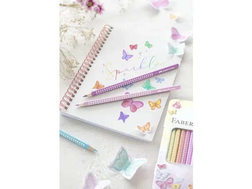 Kleurpotloden Sparkle pastel 12 stuks in blik etui