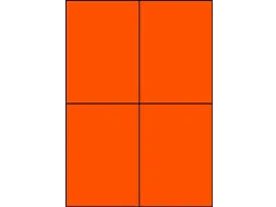 Gekleurde Etiketten 105x148mm Fluor Oranje 42422
