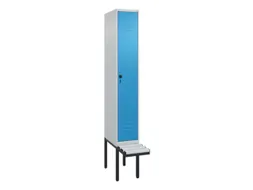 locker met bank,HxBxD 2120x300x815mm,1vak,vak B 300mm,draaigrendel