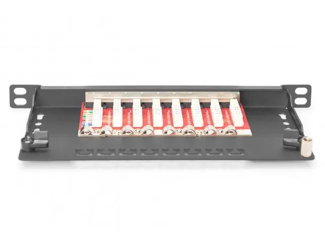 Cat.6A Slim Patch Panel Afgeschermd 8-poorts 0,5 U 10 inch Zwart