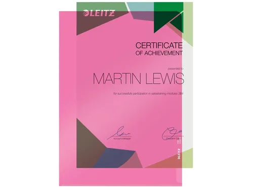 Insteekmap L-map Leitz 4100 Premium A4 0.15mm Helder Pvc Rood