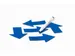 Feuille magnétique Symbole Flèche Bleu 40x60mm