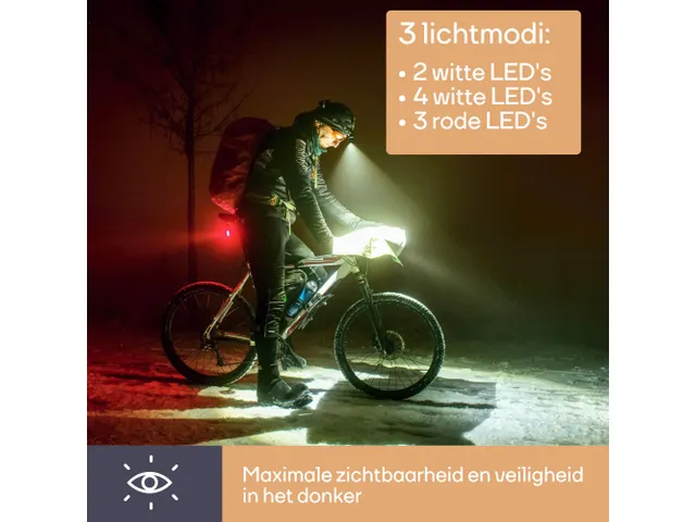 Lampe Frontale 2 En 1 À 4 Led Blanches Et 3 Led Rouges